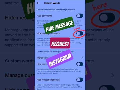 How to hide message request on Instagram? #shortsfeed #trending #ytshorts