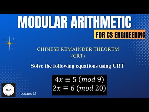 Best Example On Chinese Remainder Theorem||ModularArithmetic||CRT in cryptography||DrSujataT