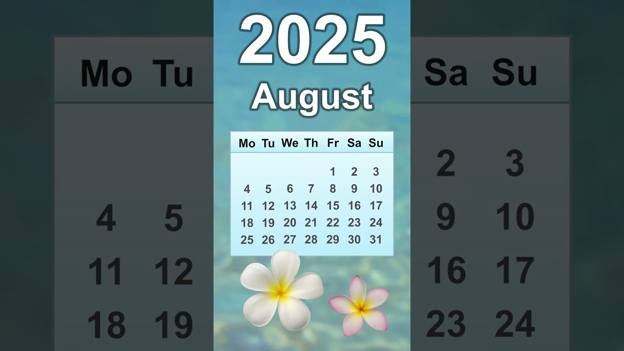 August 2025 Calendar 📅