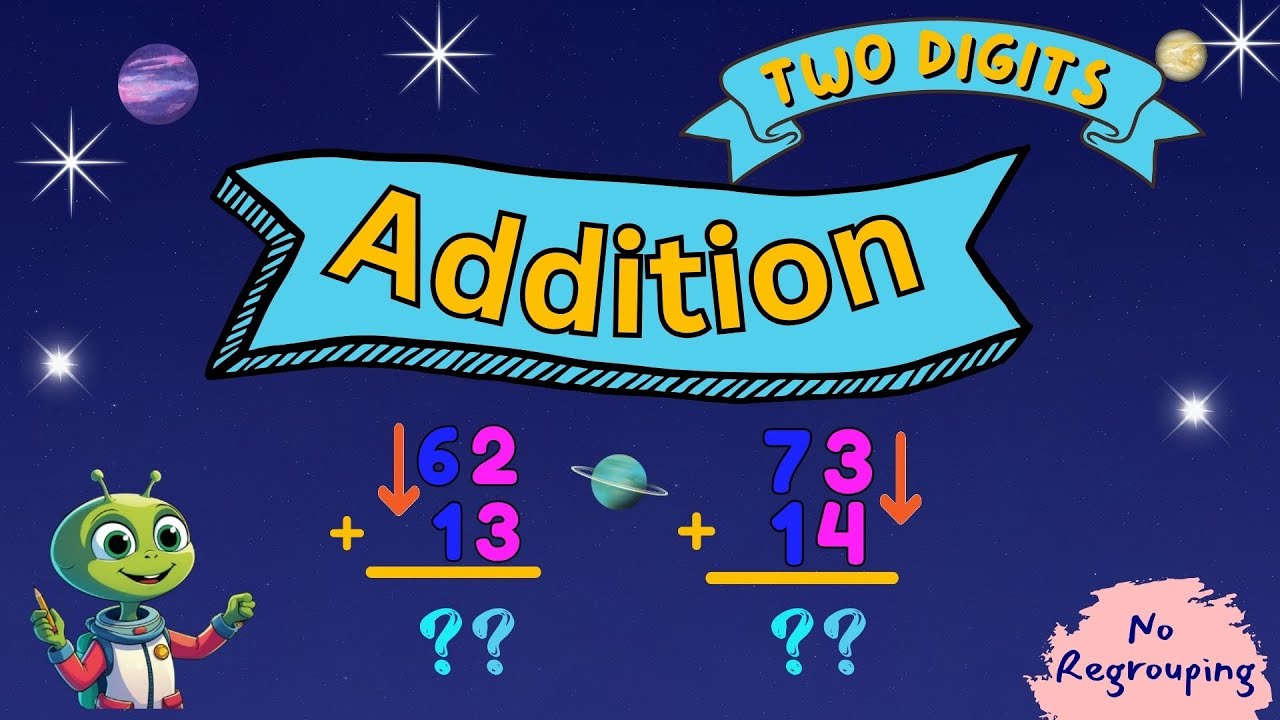 2-Digit Addition with Alien Teacher 👽 | No Regrouping