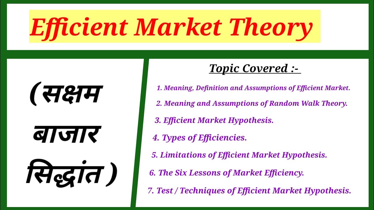 Efficient Market Hypothesis, Efficient Market Theory in Hindi