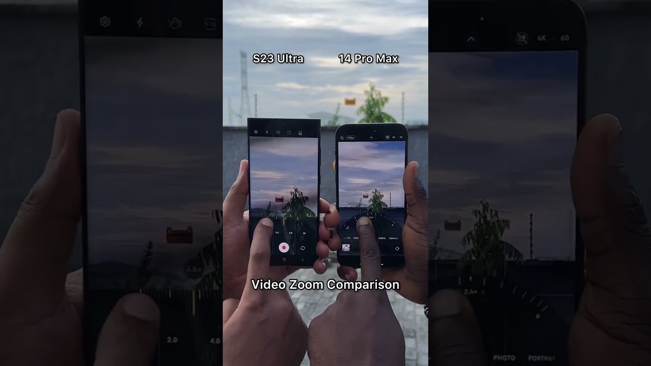 iPhone 14 Pro Max vs Samsung S23 Ultra 4K 60FPS Video Zoom Comparison