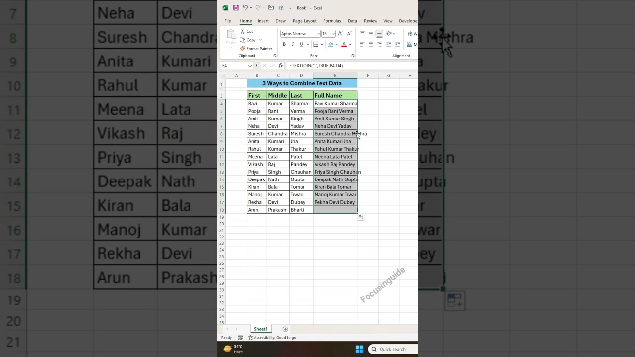 3 Simple Methods to Combine Text in Excel 📝 | Quick & Easy Excel Tips