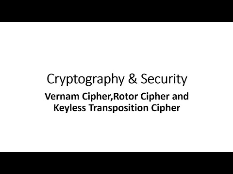 Cryptography & Security - Vernam Cipher, Rotor Cipher and Keyless Transposition Cipher