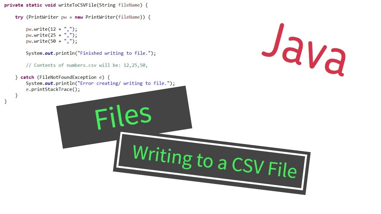 Java Guide: Write to CSV Files Easily