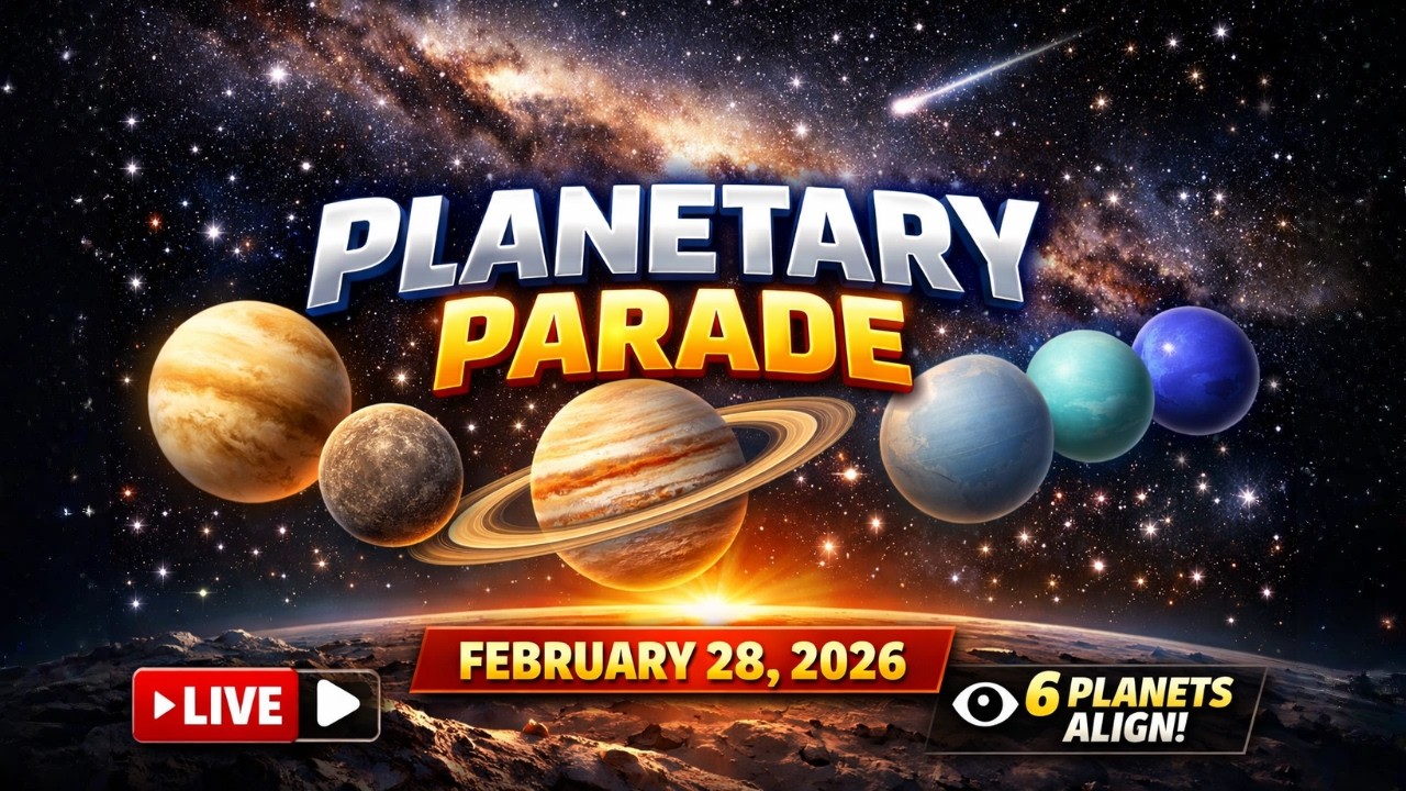 6 Planet Planetary Parade LIVE 🔴 | Rare Alignment – Feb 28, 2026
