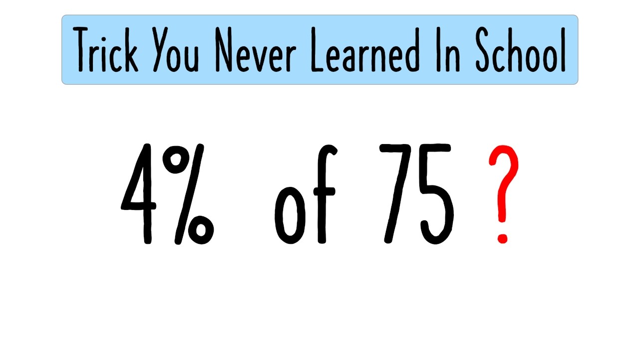 Unlock the Hidden Math Trick to Quickly Calculate Percentages 🎯