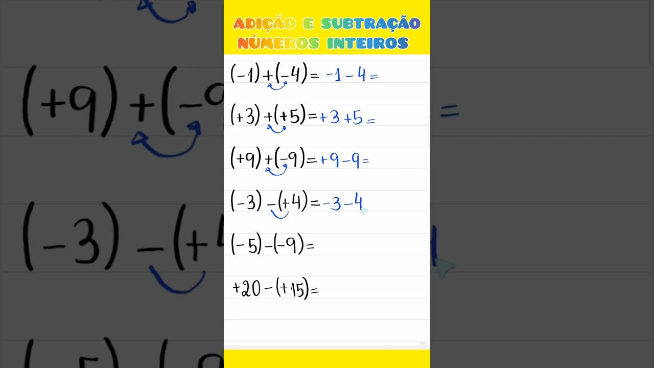 Números Inteiros: Soma e Subtração com Parênteses ➕➖