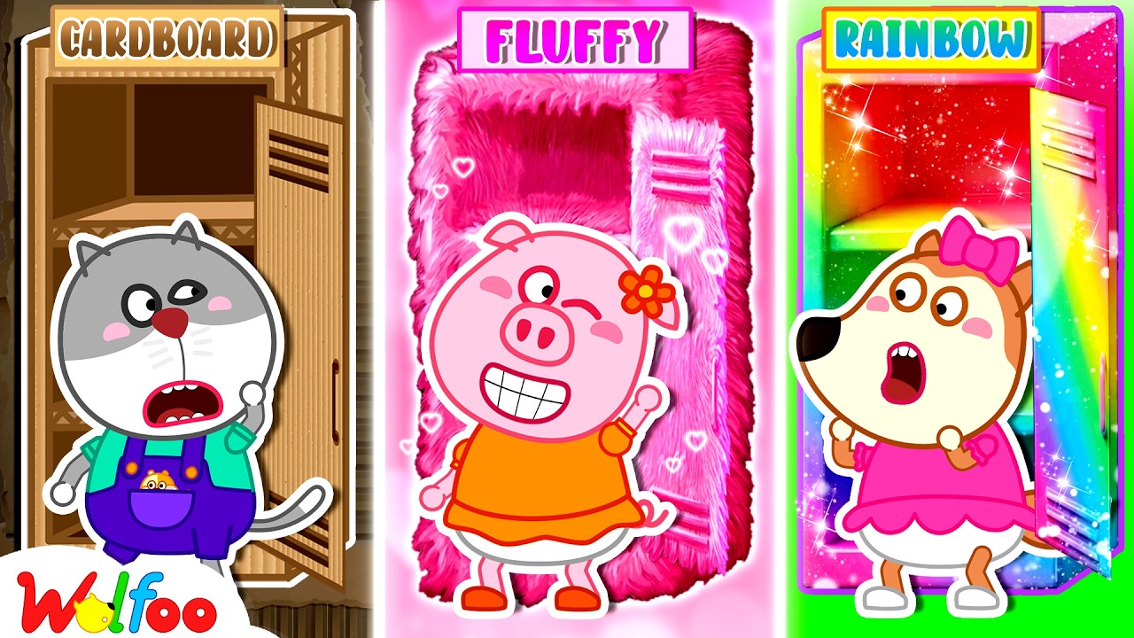 NEW: Rainbow vs Fluffy vs Cardboard | Wolfoo DIY Hacks | Wolfoo Channel