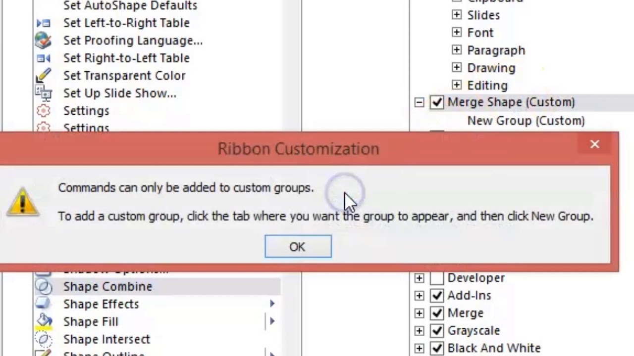 Merge Shape Tab in PPT 2010