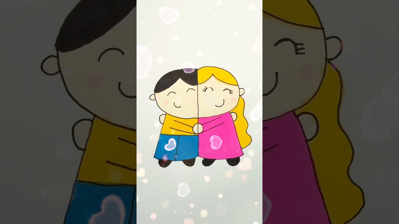 How to Draw a Cute Girl and Boy Couple | Easy Drawing for Kids