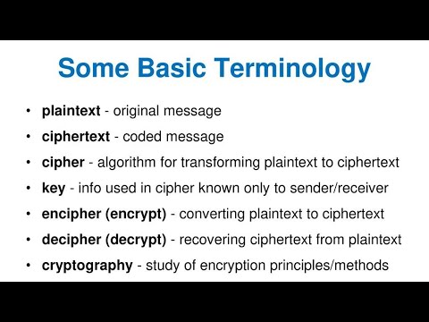 14. Cryptography Key Terminology