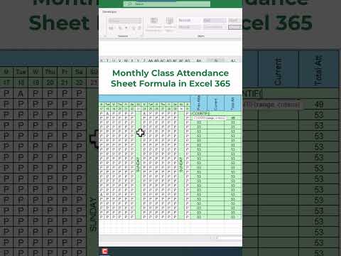 Monthly Class Attendance Calculation Sheet in Excel | How to make monthly attendance sheet in #excel