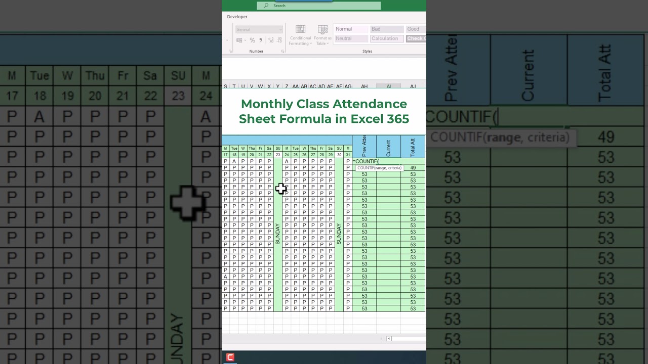 Create a Monthly Class Attendance Sheet in Excel Easily 📊