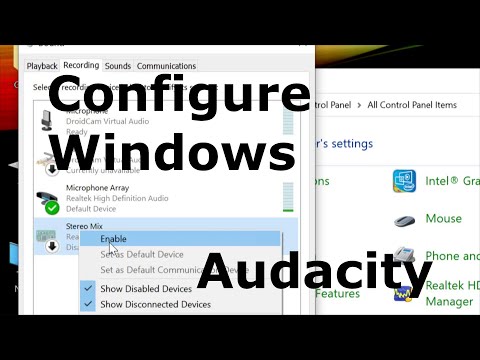 Configure Windows to work with Audacity