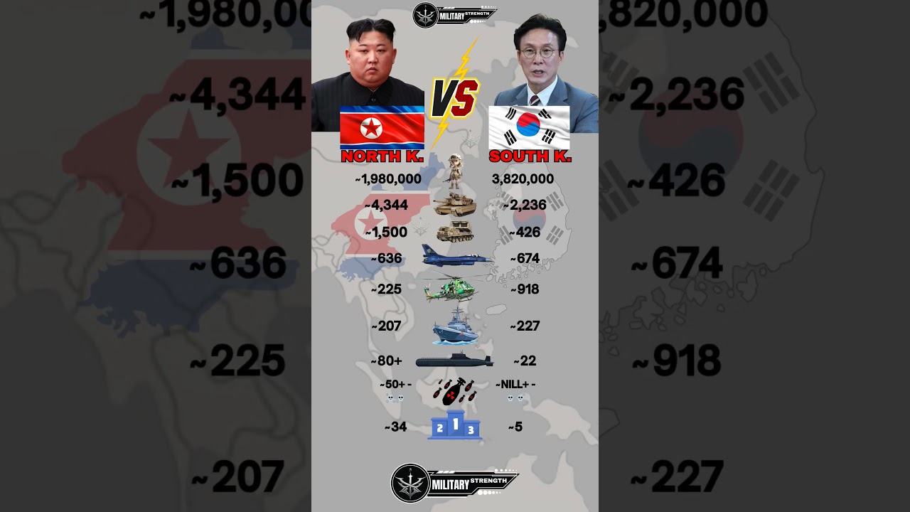 North Korea vs South Korea Military Power 2025