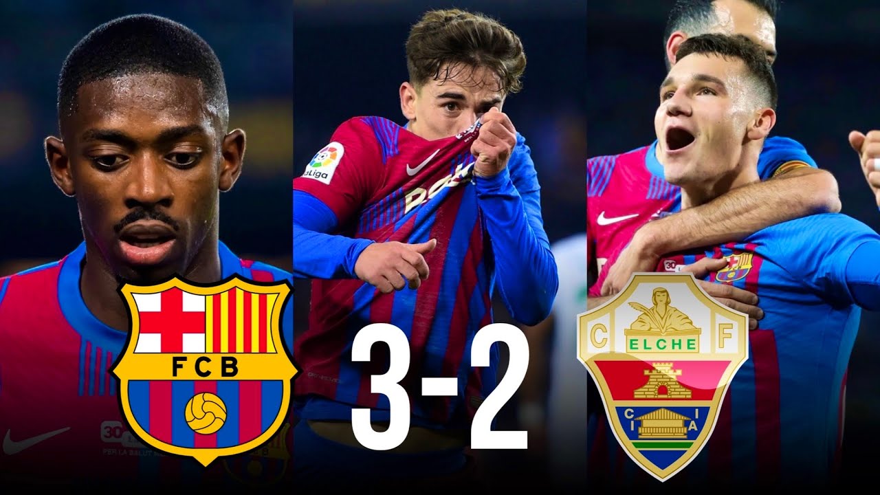 Barcelona Edges Out Elche 3-2 with Gavi’s Stellar Play & Key Goals from Nico & Jutgla ⚽