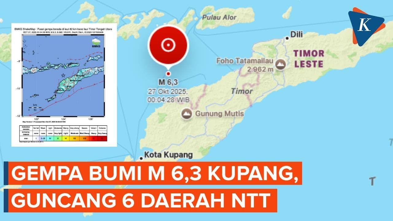 Gempa Magnitudo 6,3 Guncang Kupang dan 6 Daerah di NTT Dini Hari 🌍