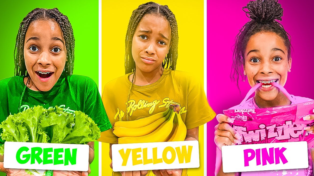 Cali Eats Only One Color Food for 24 Hours! 🌈