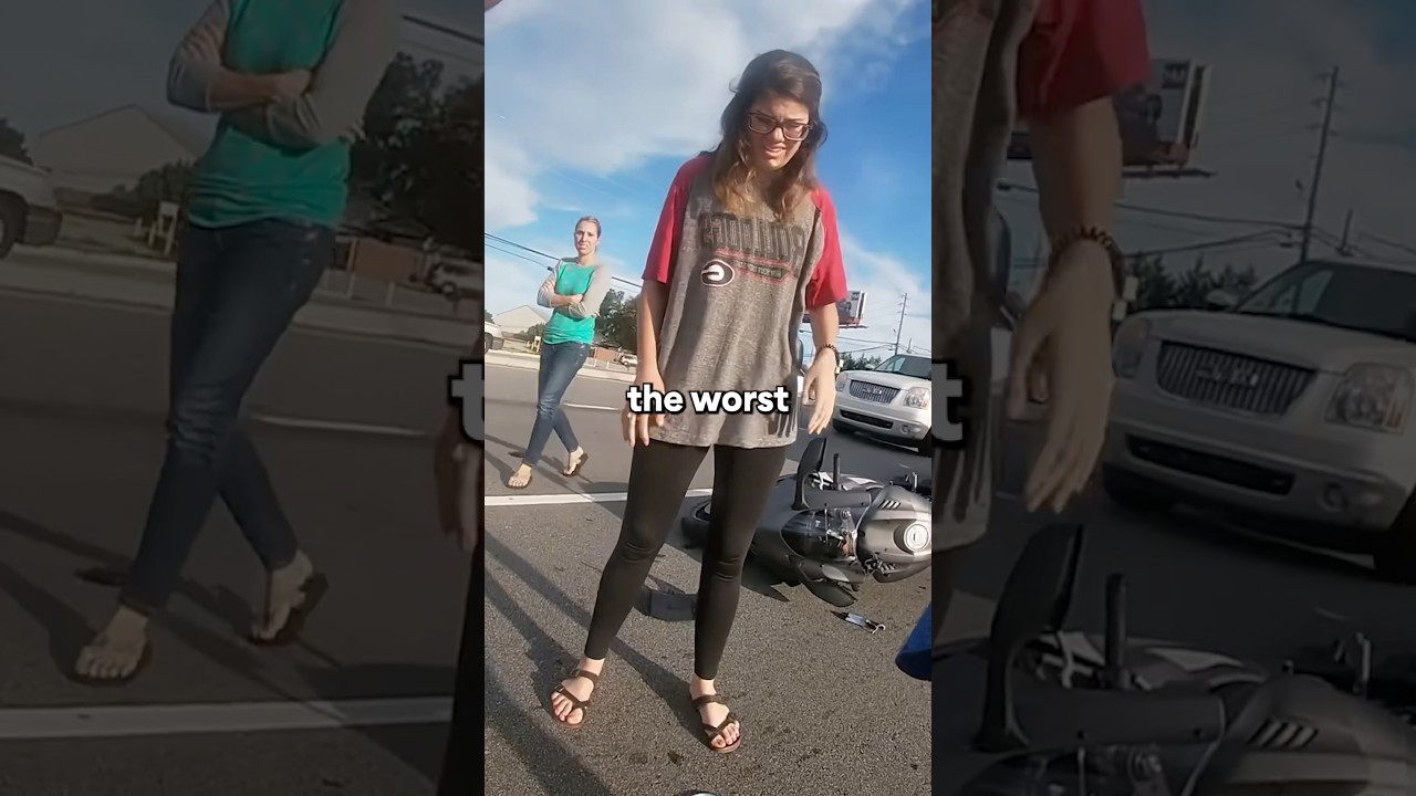 Karen Strikes at Traffic Light: Shocking Motorcycle Encounter 😱