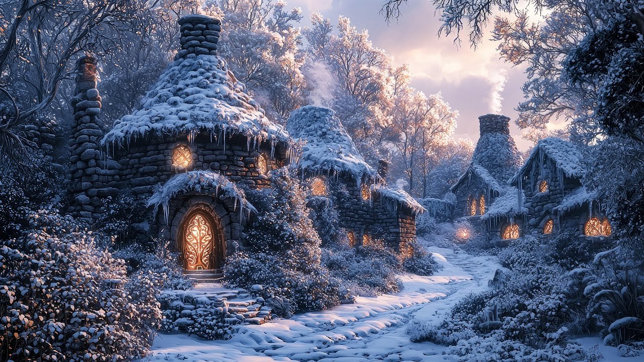 🌨️ Winter Lights of the Celtic Village – Relaxing Medieval Music for Calm and Reflection