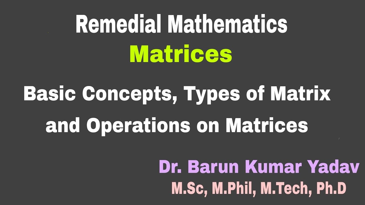 Matrix & Matrices for B Pharmacy | Part 1 📚