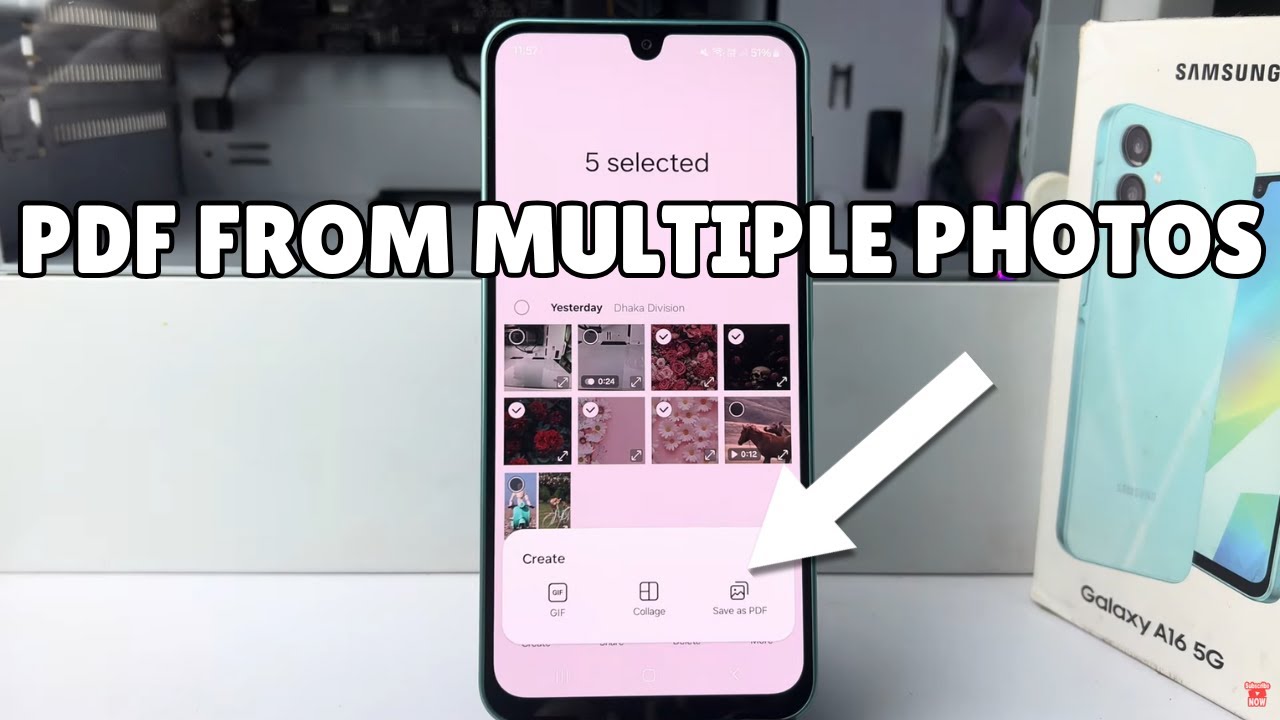 Easily Convert Multiple Photos to PDF on Samsung Galaxy A16 π±