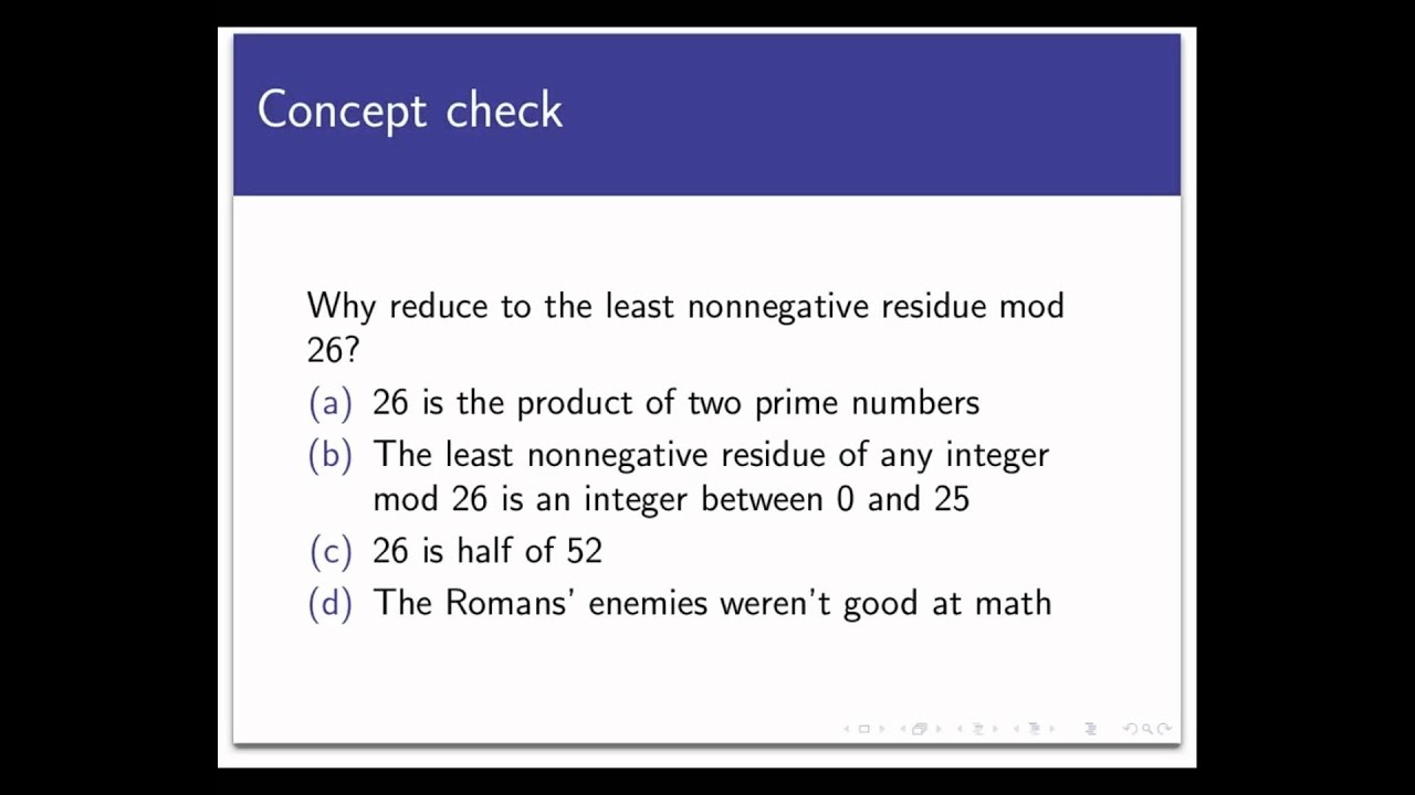Application of the Division Algorithm and Congruence in Cryptography (Screencast 3.5.4)