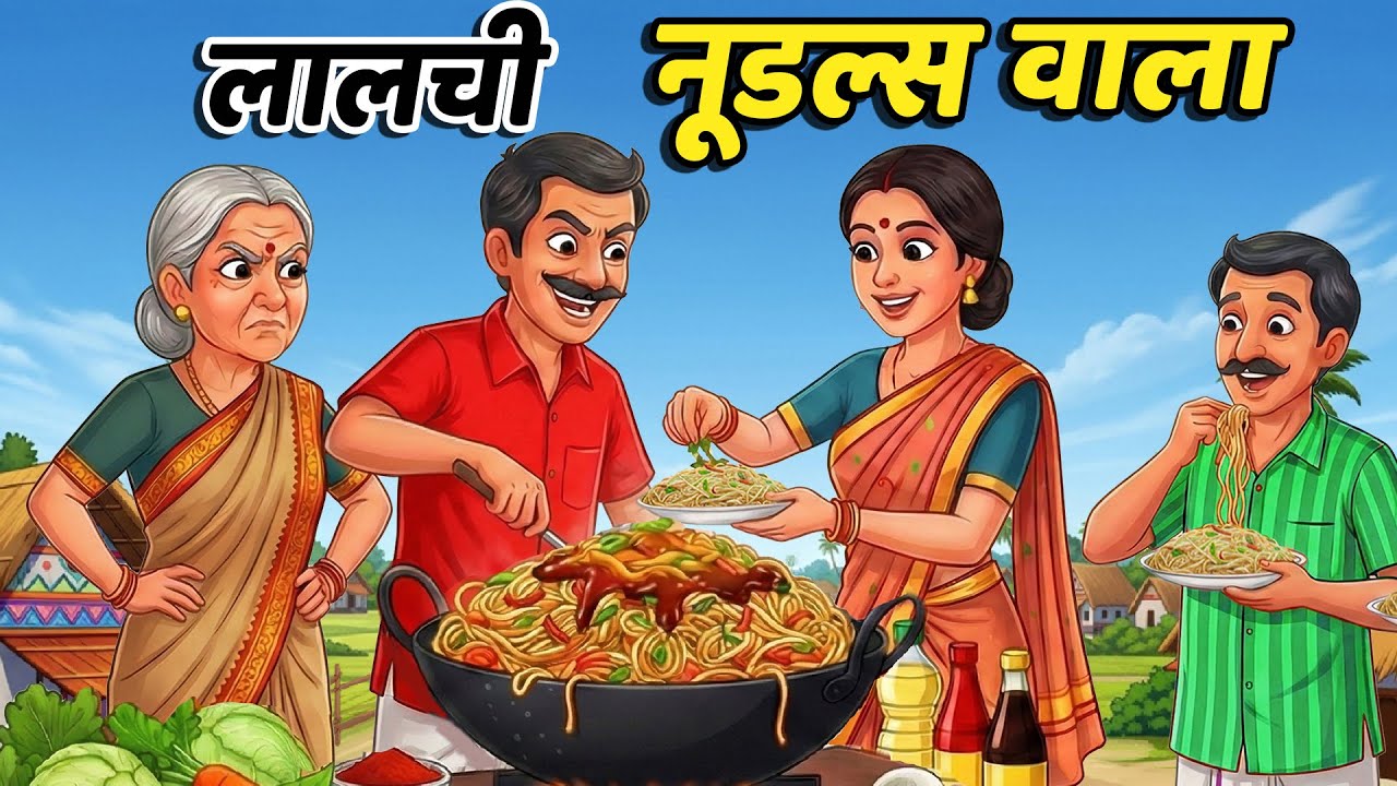 लालची नूडल्स वाला | Hindi Cartoon Story 🍜
