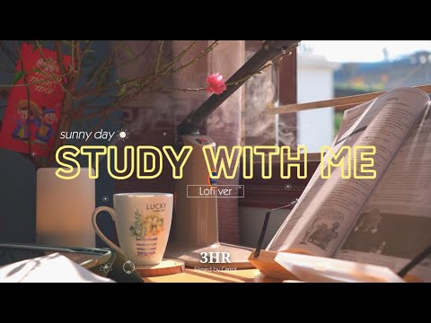 3-HOUR STUDY WITH ME | Relaxing Lo-Fi | Pomodoro 50/10 | Sunny Day - Spring 2024 🌸