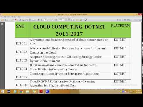 IEEE PROJECTS 2016 TITLE LIST | DOTNET CLOUD COMPUTING | IEEE PROJECTS 2017