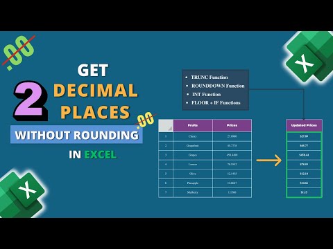 How to Get 2 Decimal Places Without Rounding in Excel