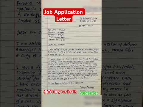 Job application letter | writing | job letter | application | letter | job| #application #letters