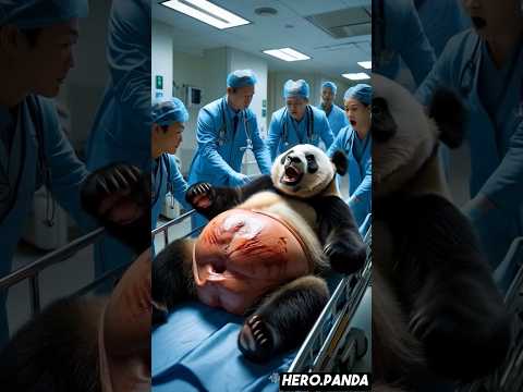 Pregnant Panda rescued by doctors from city road #humanity #rescueanimals #veterinary #animals