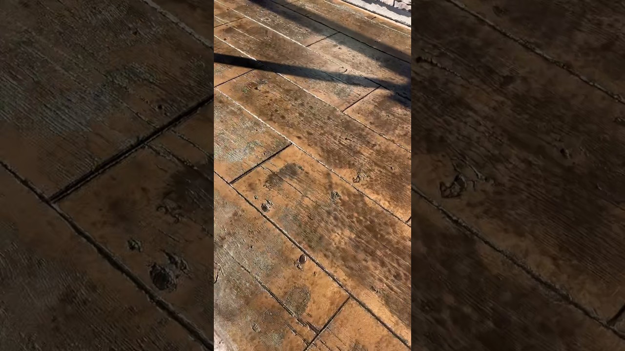 Transform Your Porch with Stylish Wood-Stamped Concrete! 🏡