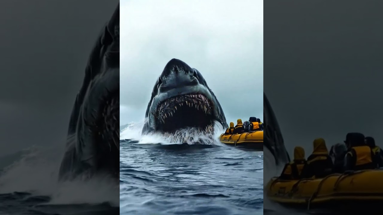 Giant Megalodon Attacks Tourist Boat in Open Sea