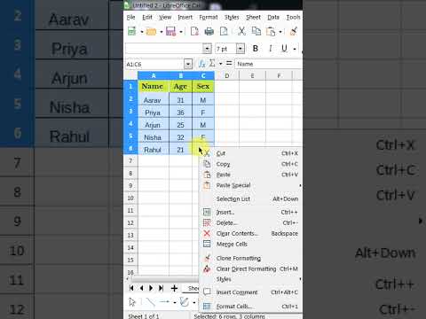 Libreoffice calc transpose data #shorts #libreoffice #libreofficecalc #libreofficetutorial