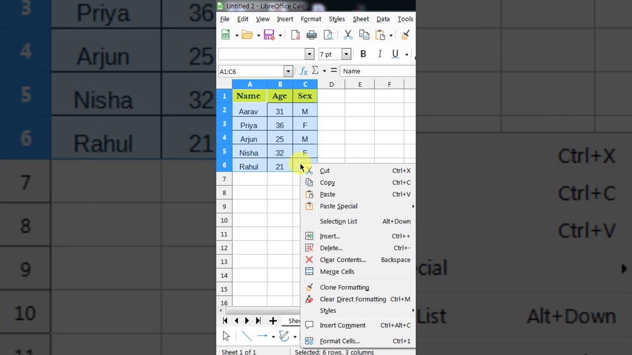 How to Transpose Data in LibreOffice Calc
