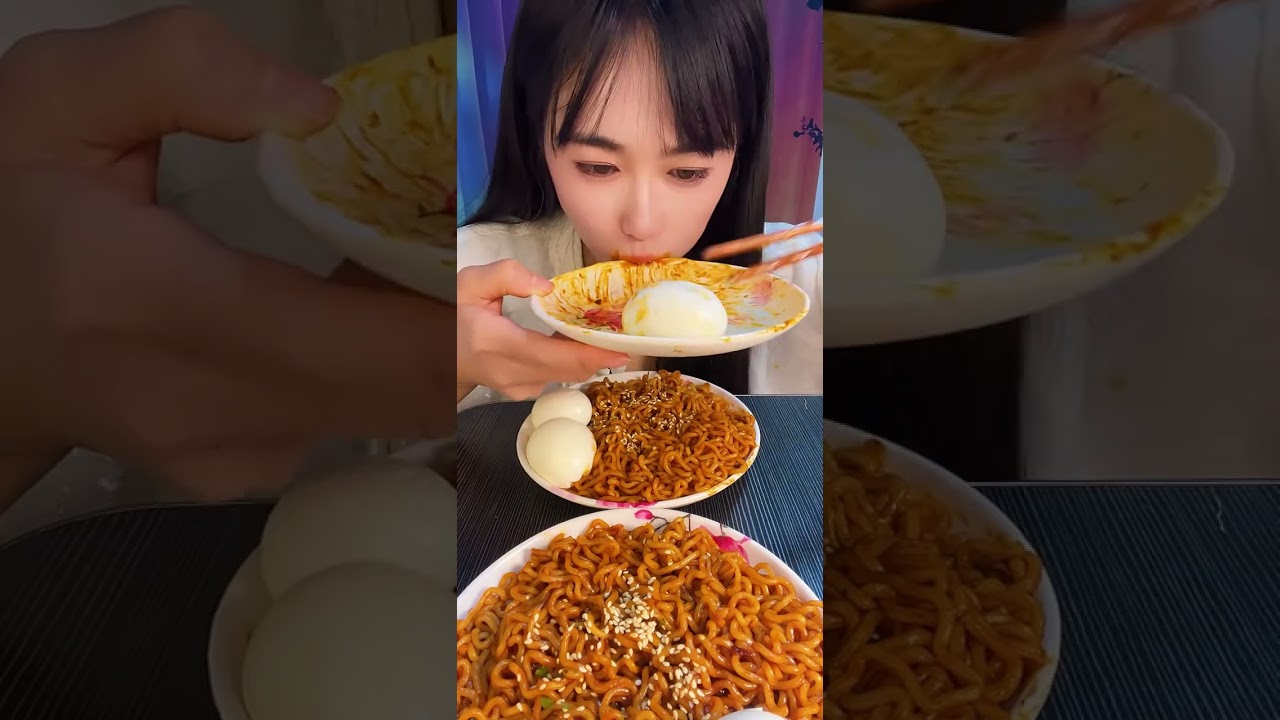 Eggs & Noodles Mukbang Challenge 🍜