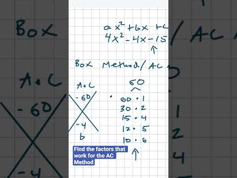 Find the factors that make the ac method work