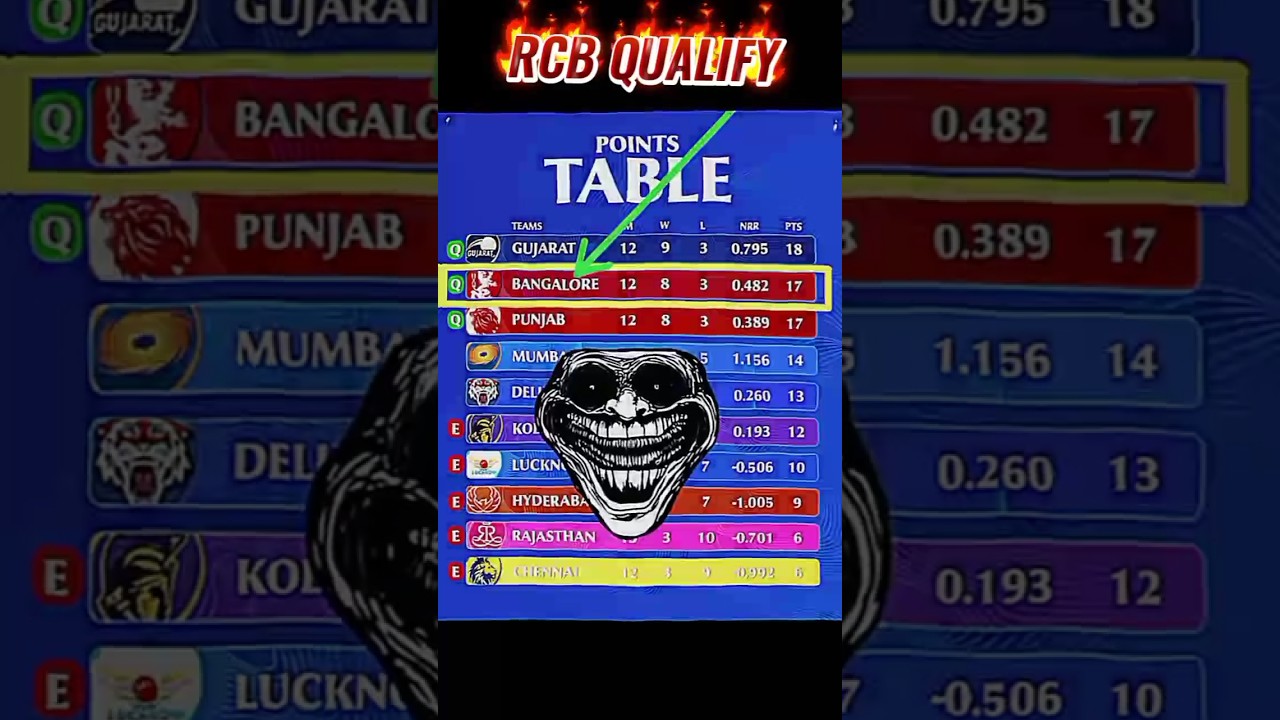 RCB Qualifies for IPL 2025 Playoffs 🏏