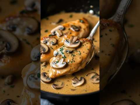 دجاج كريمي بالمشروم… طبق ملوكي بـمكونات بسيطة! 🍄🔥