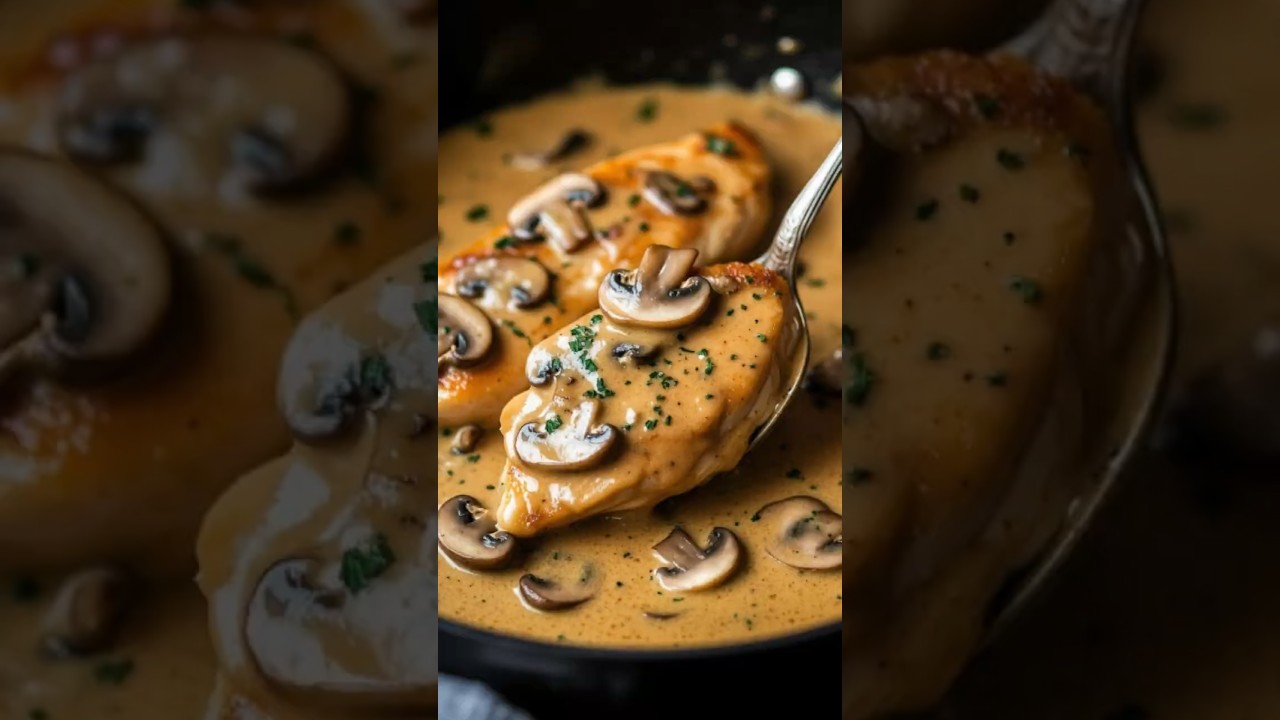 وصفة دجاج كريمي بالمشروم سهلة ولذيذة 🍄 أسرار التحضير في خطوات بسيطة