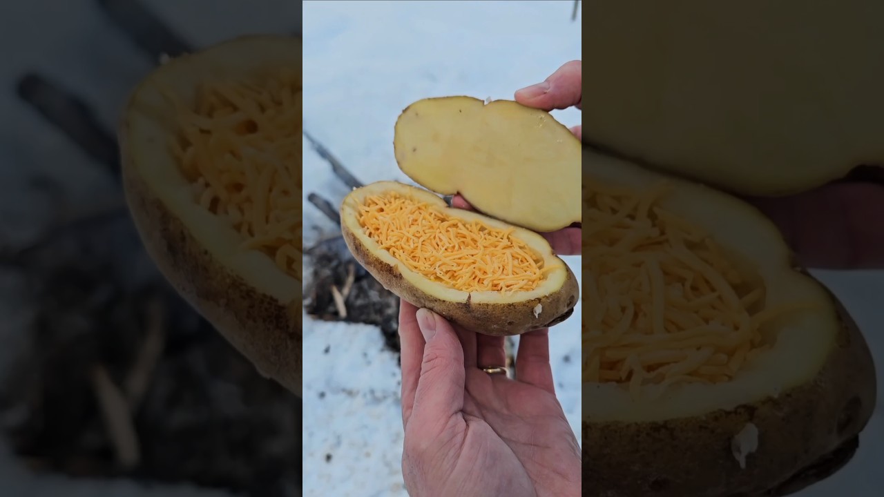 Delicious Campfire Meal: Potatoes, Eggs & Cheese ๐ณ