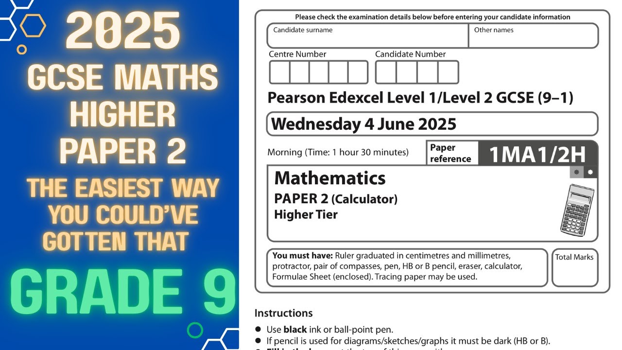 Edexcel GCSE Maths June 2025 Higher Paper 2 | 1MA1/2H | S.E.T For You