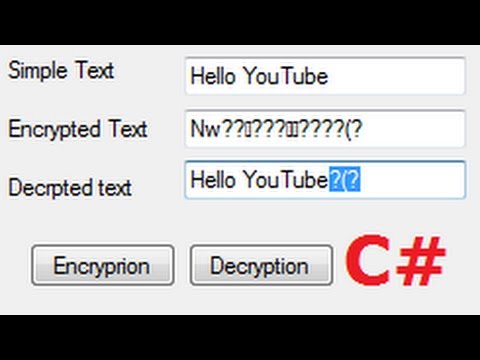 C# Tutorial 49: Encrypt data from simple string in C#