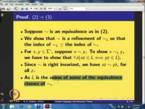 Mod-04 Lec-01 Myhill-Nerode Theorem