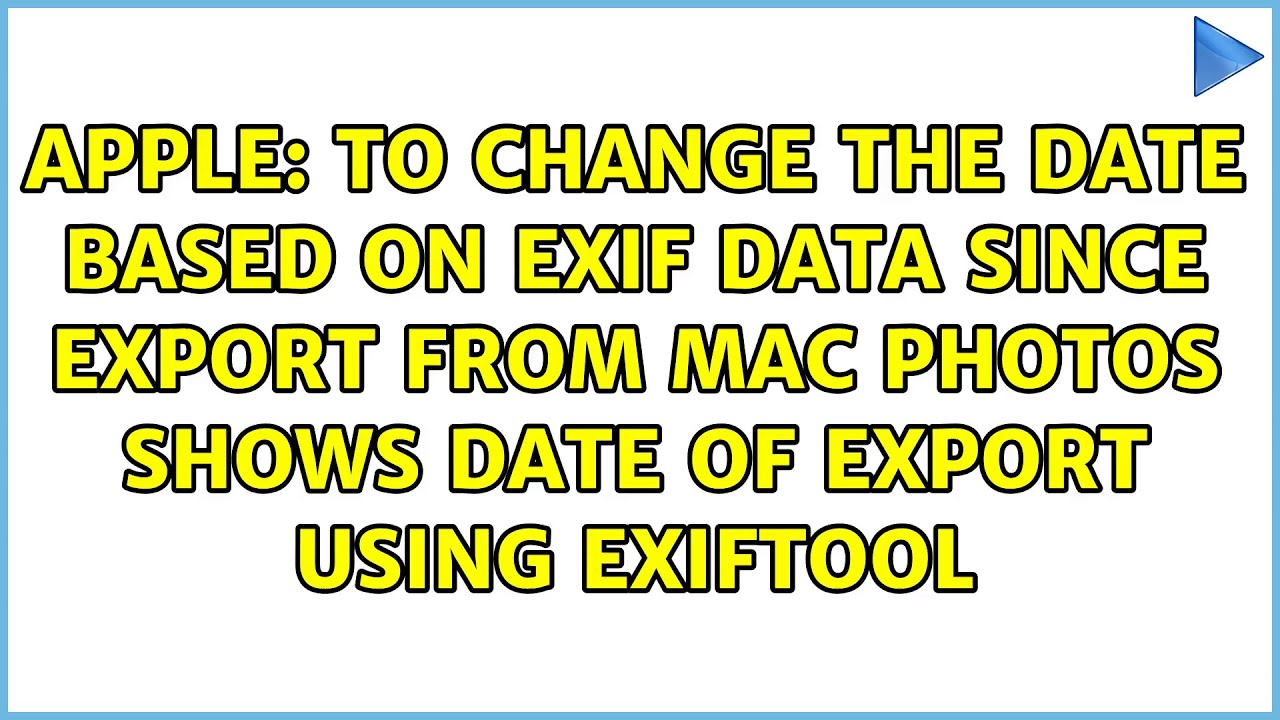 Easily Adjust Photo Dates Using EXIF Data After Export from Mac Photos 📸
