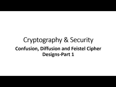 Cryptography & Security- Confusion, Diffusion and Feistel Cipher Designs Part 1