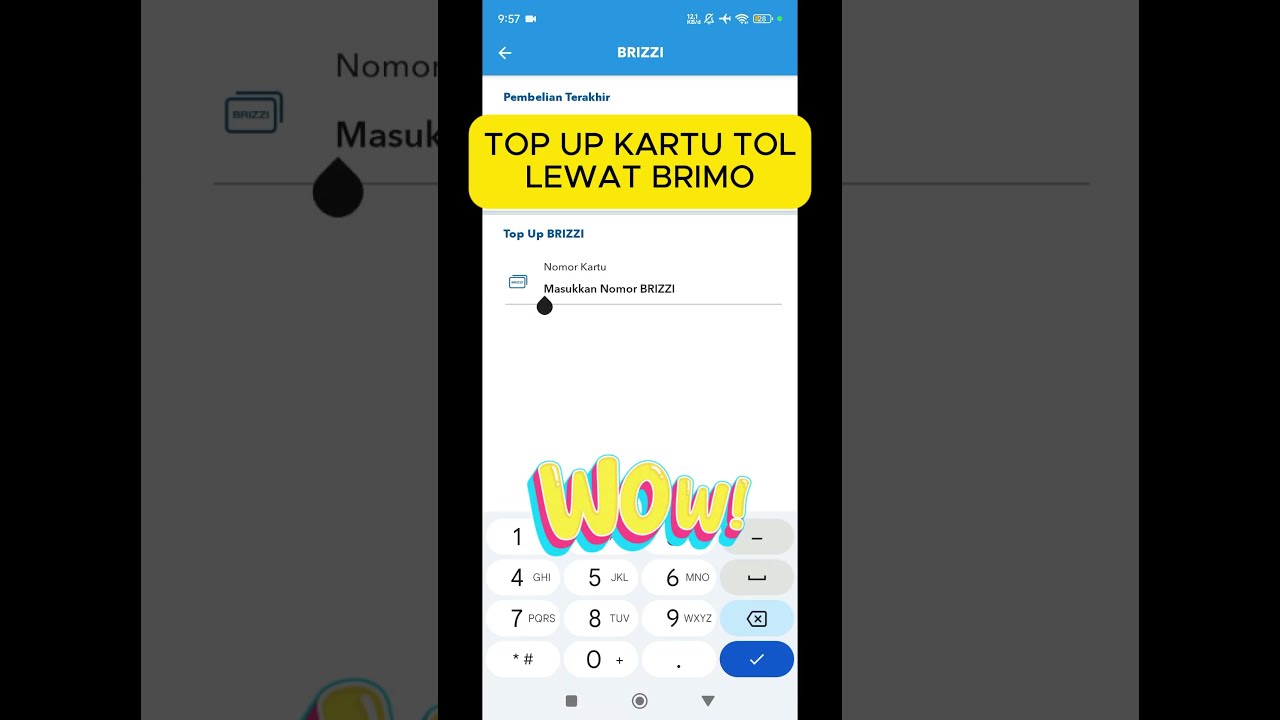 Top Up Kartu Tol E-Money Lewat BRImo 🚗
